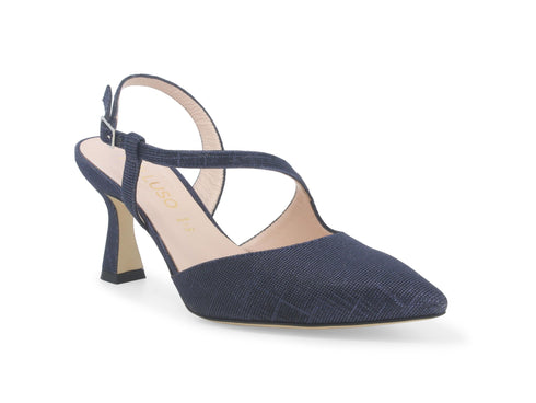 Melluso Décolleté Elegante Tallone Aperto in Tessuto Galassia